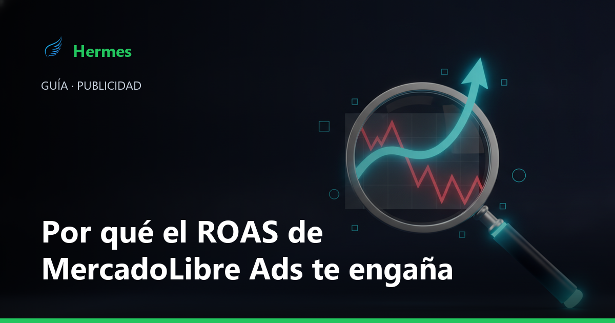 Panel de ROAS de MercadoLibre Ads contrastado con el profit real