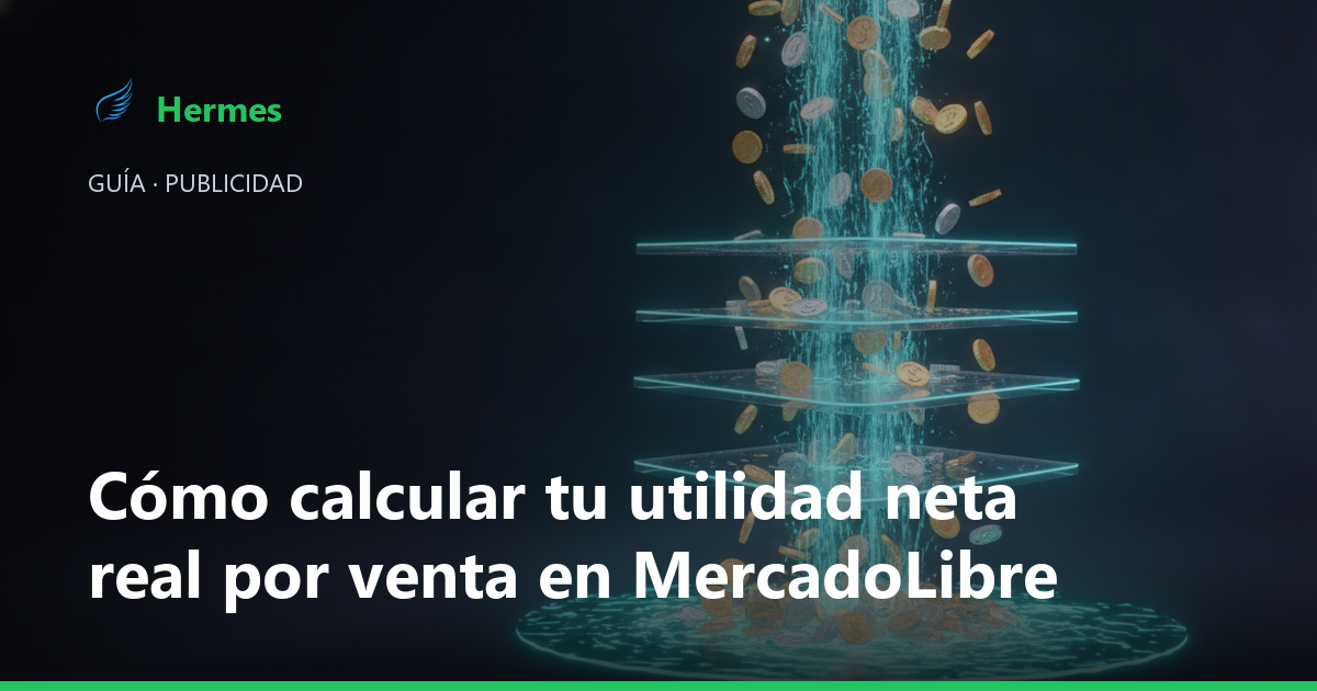Cascada de costos descontando del precio hasta la utilidad neta real en MercadoLibre